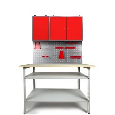 Werkstatt Set Basic Pro 95 cm Lochwand + 2 Schränke rot 