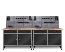 Werkstatt Set Werner 240cm + 2 Jochen+Steckdose 