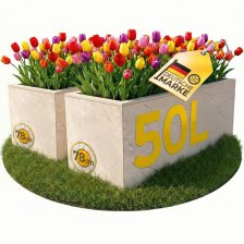2x Pflanzkübel Pflanzkasten Blumenkübel Vulkano 50 L leinen 