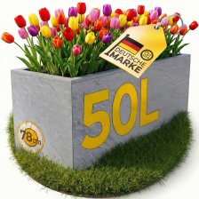 Pflanzkübel Pflanzkasten Blumenkübel Vulkano 50 L hellgrau 