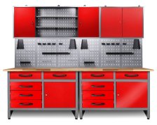 Werkstatt Set Holger 240 cm 3trg 160cm 2trg Rot 