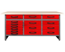 Werkbank Konny 160 cm rot Melamin 