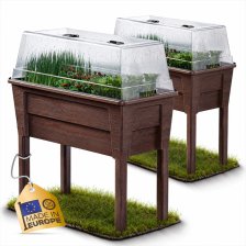 Hochbeet Frühbeet Gewächshaus Victoria braun Doppelpack 