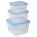 Frischhaltedosen-Set Brotdose 1-2-3 Liter blau