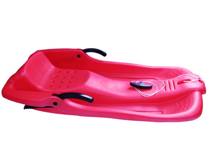 Schlitten Plateau mit Bremsen rot 