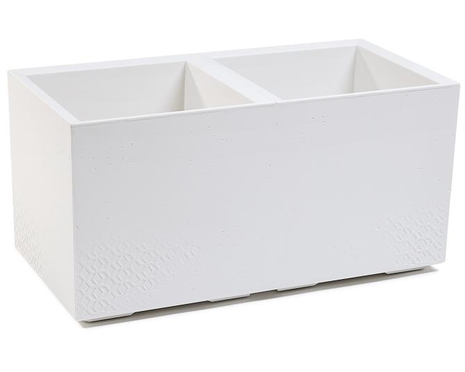 Pflanzkübel Beton 80 Caro Rollen 100% recycled weiß 