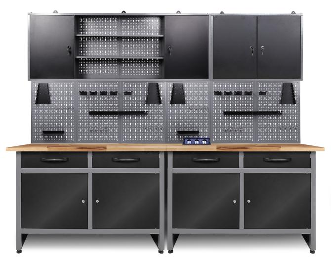 Werkstatt Set Werner 240 cm 2 Schränke 160/80 