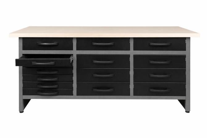 Werkbank Konny 160 cm schwarz Melamin 