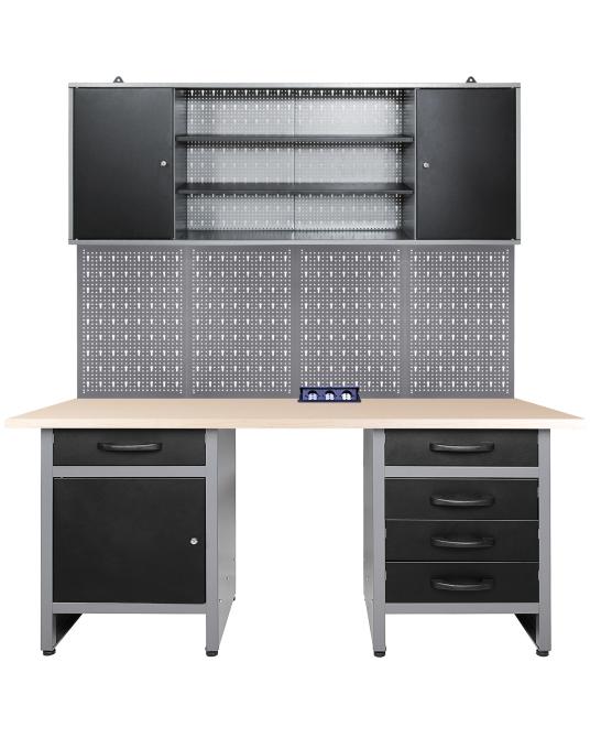 Werkstatt Set Harry 160cm 1 Schrank Steckdose Melamin 
