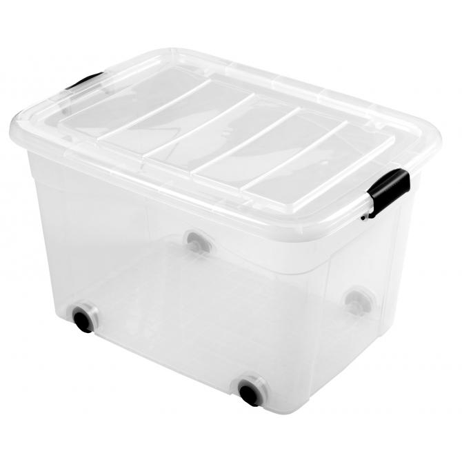ONDIS24 Rollcontainer Rollbox 100 Liter transparent