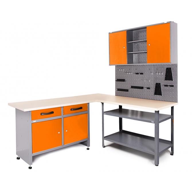 ONDIS24 Werkstatt Set Ecklösung Basic One 85 cm orange