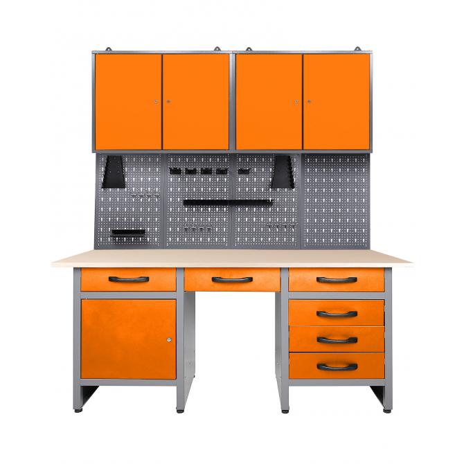 ONDIS24 Werkstatt Set Harry 160 cm 2 Schränke orange