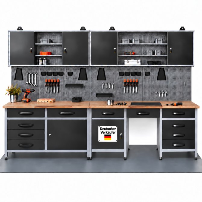 Werkstatt Set Theodor 280cm 2 Schränke 