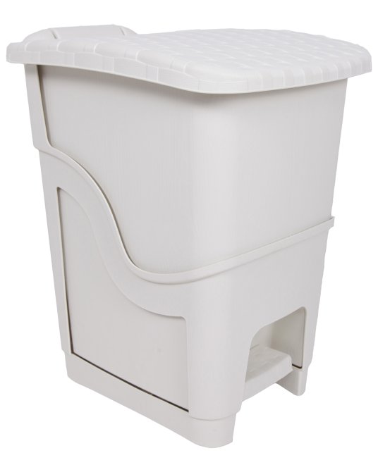 Mülleimer Rattan 18 Liter weiß 