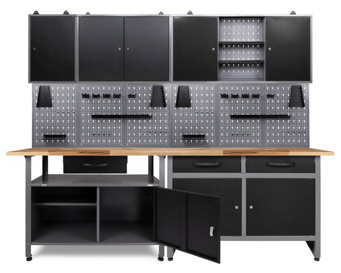 Werkstatt Set Schöpfer 240 cm 3 Schränke 