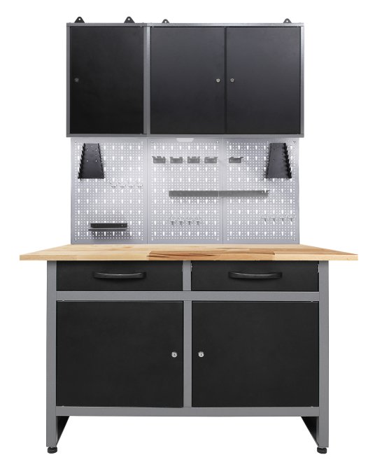 Werkstatt Set Werner 120 cm 2 Schränke LED 