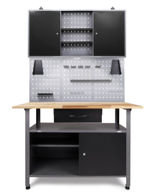 Werkstatt Set Klaus 120 cm 1 Schrank LED 85 cm