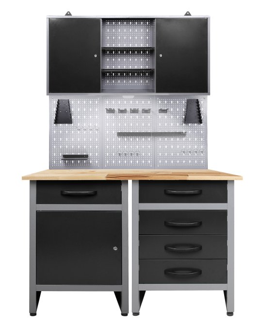 Werkstatt Set Entdecker 120 cm 1 Schrank LED 