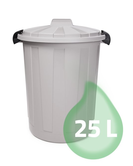 Mülleimer Abfalleimer mit Deckel Ladybin 25L grau 