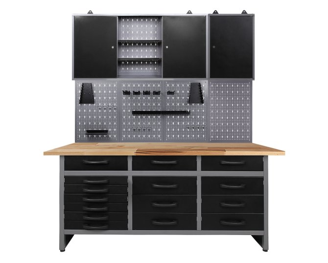 Werkstatt Set Konny 160 cm 2 Schränke offen 