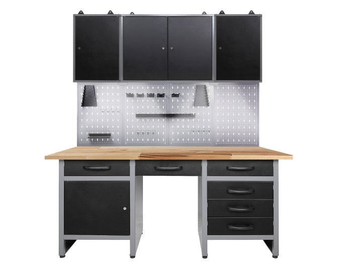 Werkstatt Set Harry 160 cm 3 Schränke LED 