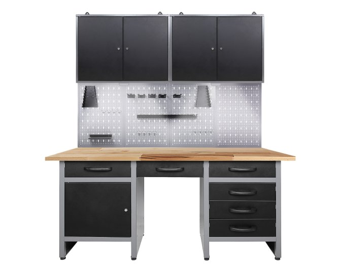 Werkstatt Set Harry 160 cm 2 Schränke LED 