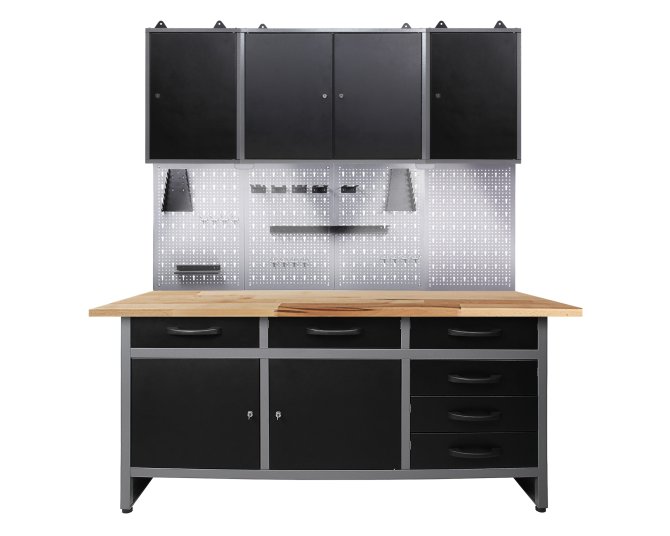Werkstatt Set Karsten 160 cm 3 Schränke LED 