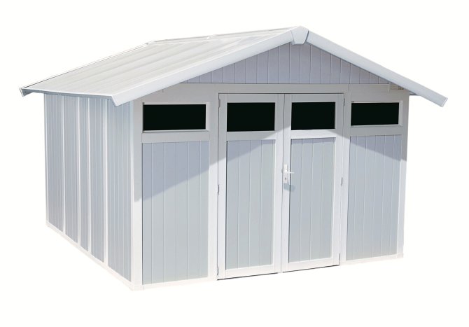 UTILITY Gartenhaus V11 2-türig grau/weiß 