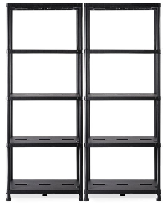 2 x Kunststoffregal Steckregal 5 Böden Schwerlastregal 71x35 