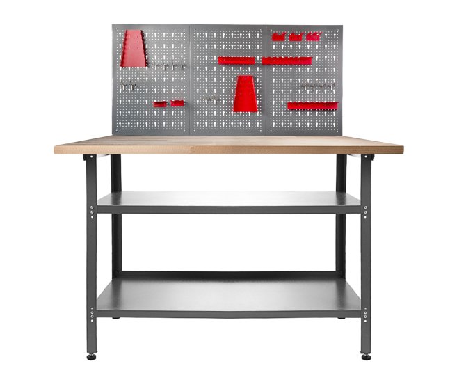 Werkstatt Set Nobbi 120 cm mit Lochwand rot 