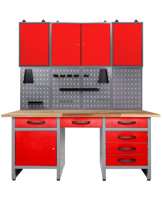 Werkstatt Set Harry 160 cm 3 Schränke rot 