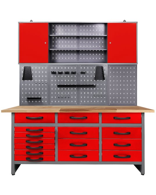 Werkstatt Set Konny 160 cm 1 Schrank rot 