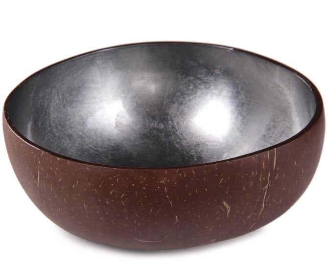 Kokosnuss Schale Schüssel Metallic silber Silber Metallic