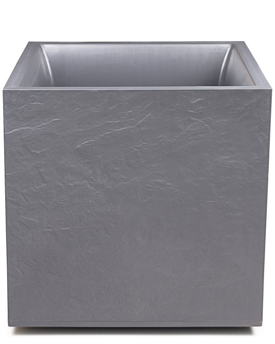 Pflanzkübel Vulkan 50 Pflanzwürfel mit Doppelwand hellgrau 