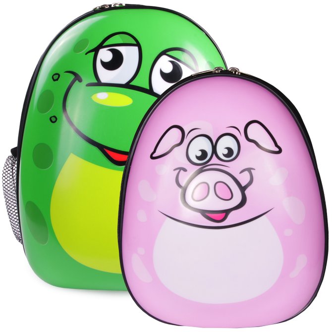 Kinderrucksack Set Frosch & Schwein 