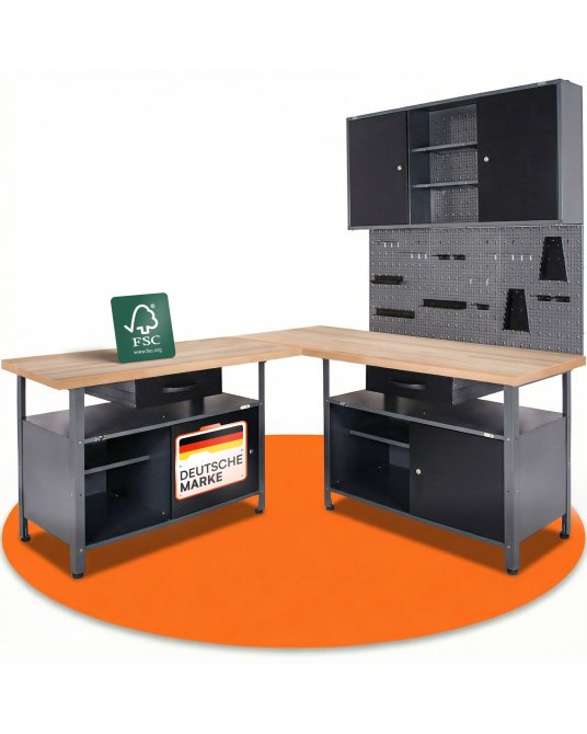 Werkstatt Set Ecklösung Classic One 85 cm anthrazit 85 cm