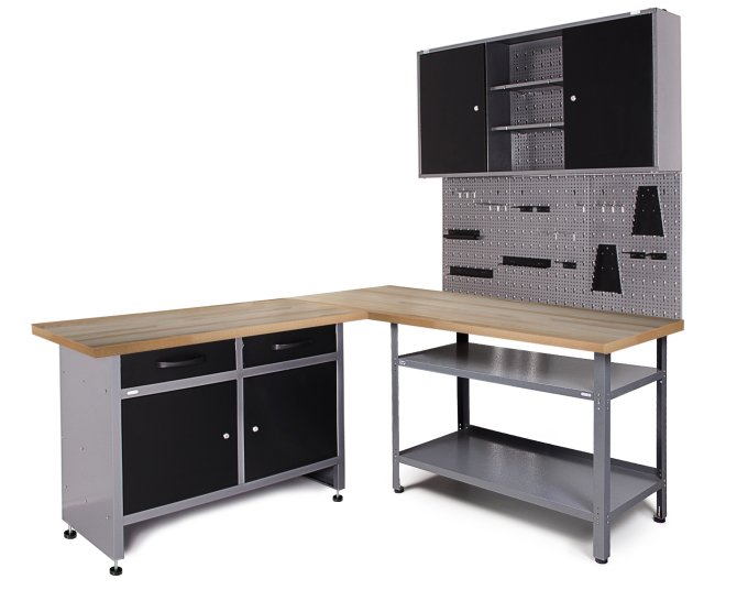 Werkstatt Set Ecklösung Basic One 85 cm anthrazit 