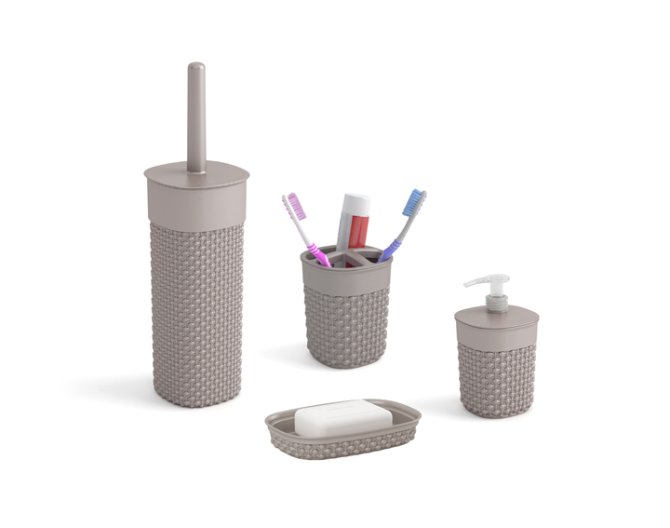 Badezimmer Set Filo Bad Utensilien taupe 