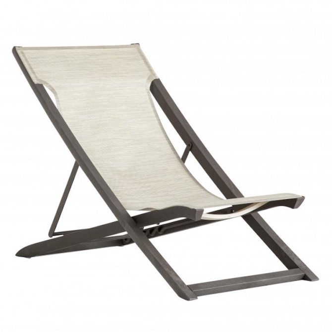 Faltliege Gartenstuhl Sunset grau-beige 