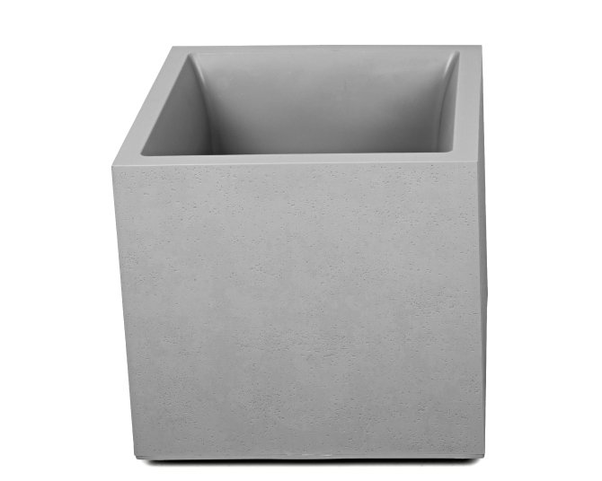 Pflanzkübel BASALT 40 Blumentopf doppelwandig grau 