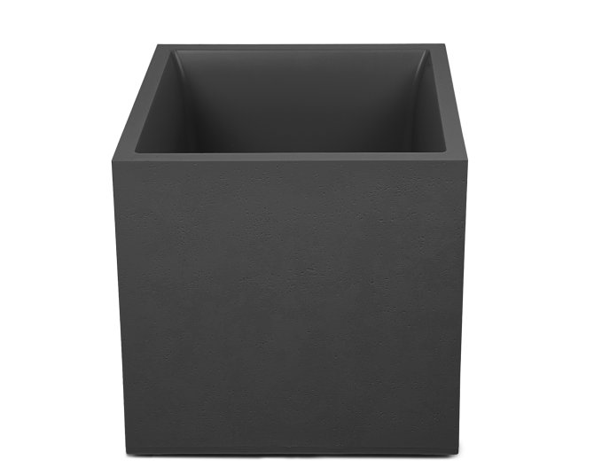 Pflanzkübel Basalt 50 Blumentopf doppelwandig anthrazit 