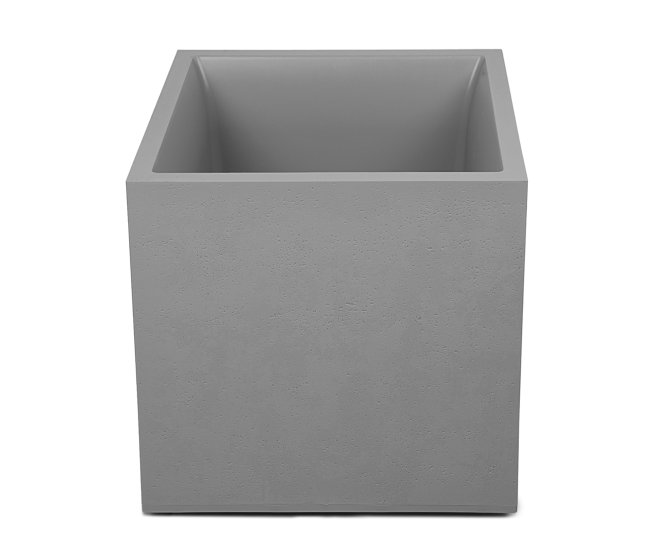 Pflanzkübel Basalt 50 Blumentopf doppelwandig grau 