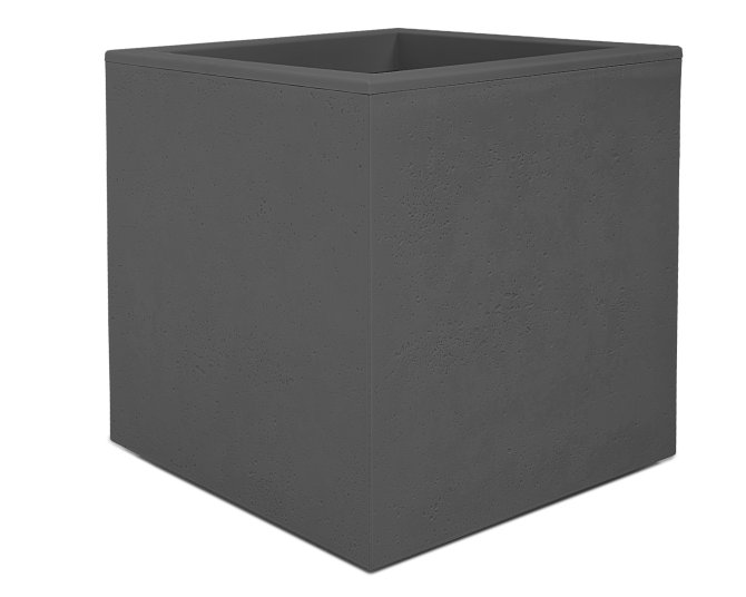 Pflanzkübel Basalt 21 L Würfel einwandig anthrazit 