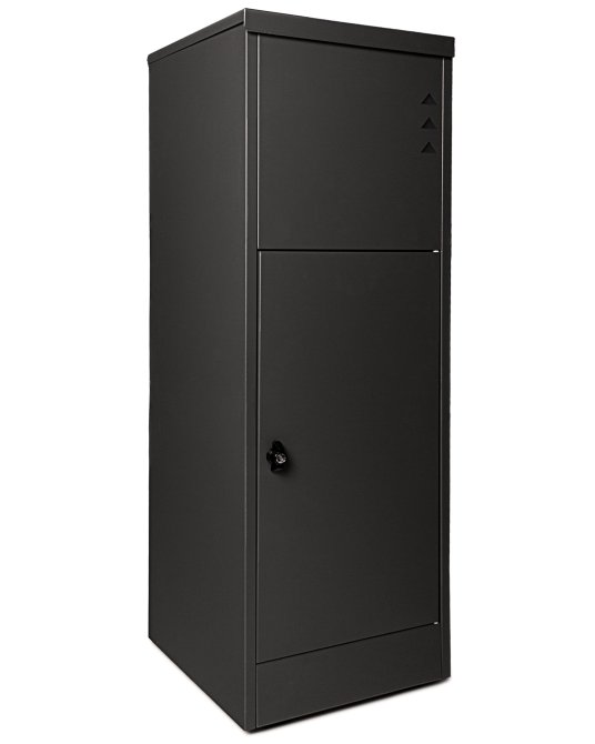 XL- Paketbox Briefkasten m. Gasdruckfedern galv. schwarzlack 