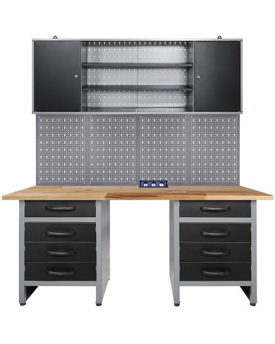 Werkstatt Set Bernd 160 cm mit Steckdosenleiste 