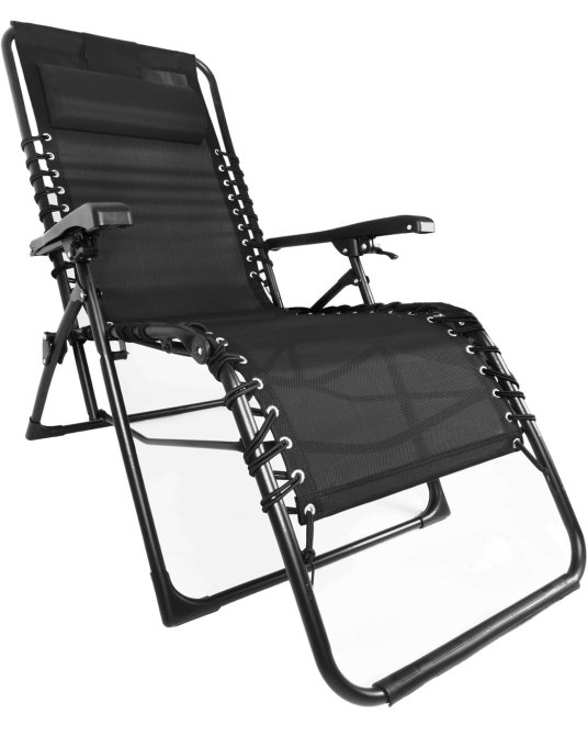 Ergolax faltbare Sonnenliege Relax Gartenliege schwarz 