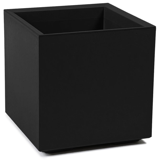 Pflanzkübel Beton 40 Caro Rollen 100% recycled schwarz 