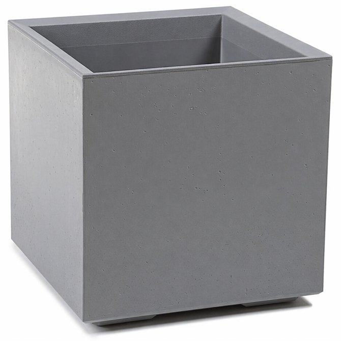Pflanzkübel Beton 40 Caro Rollen 100% recycled hellgrau 