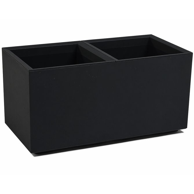 Pflanzkübel Beton 80 Caro Rollen 100% recycled schwarz 