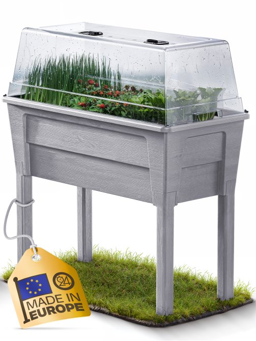 Hochbeet Frühbeet Gewächshaus Victoria warmgrau 